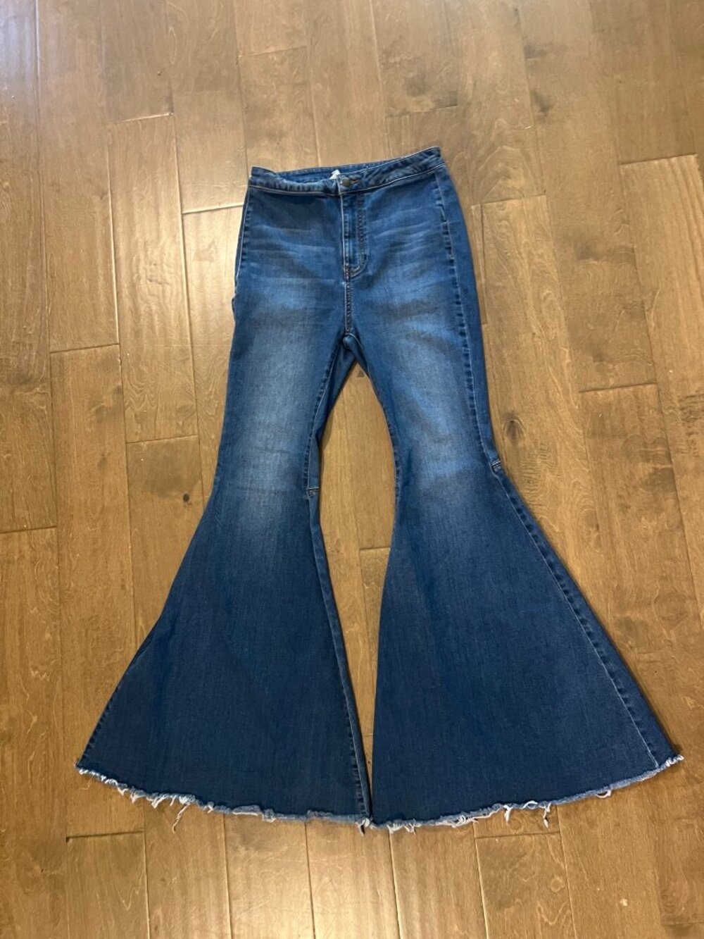 Free People Just Float On Flare Jeans — Size 28 — High Rise Mega Bell Bottoms